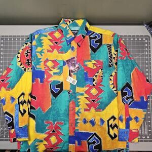 Vintage Wrangler Shirt 17.5 XL New NWT Checotah Brushpopper Aztec Western Cowboy